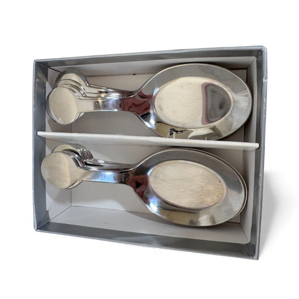 Crate & Barrel 12 Tasting Spoons Set Stainless Steel w/ Box